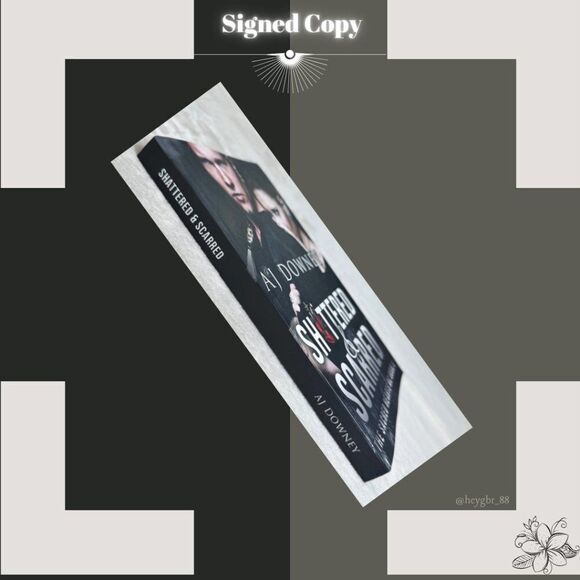 SIGNED Paperback "Shattered & Scarred" by AJ DOWNEY The Sacred Hearts MC Book 1 - Picture 4 of 6